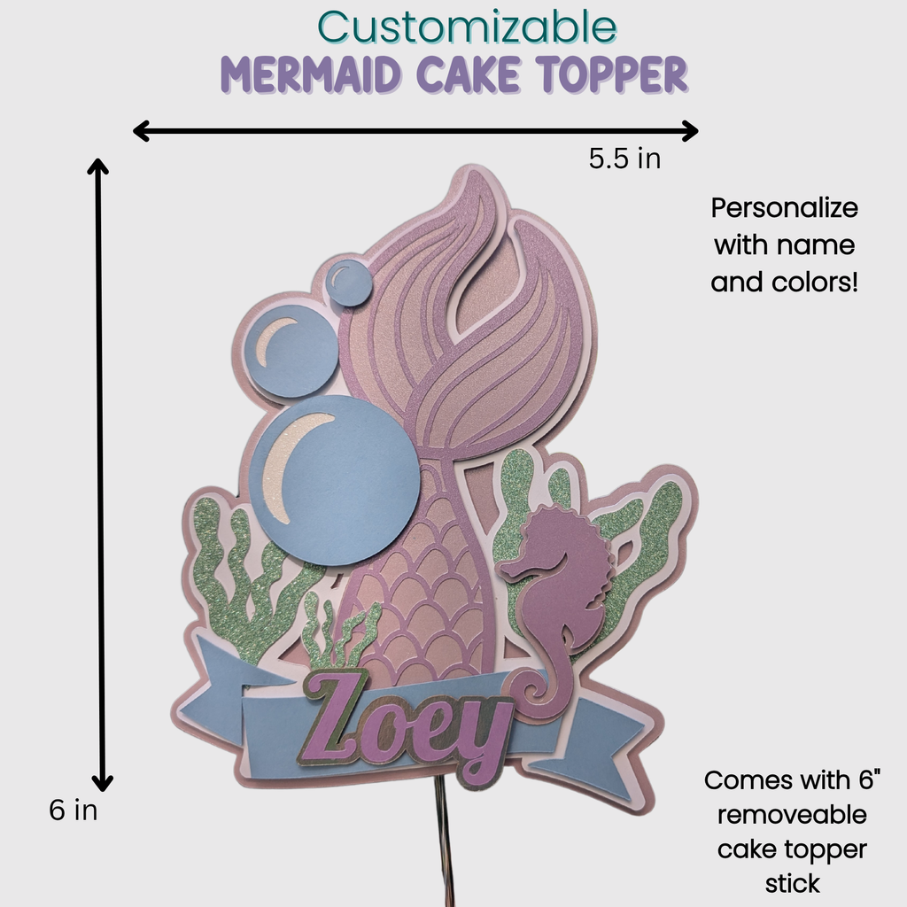 Mermaid cake topper