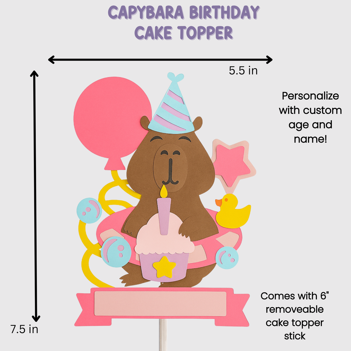 Capybara cake topper