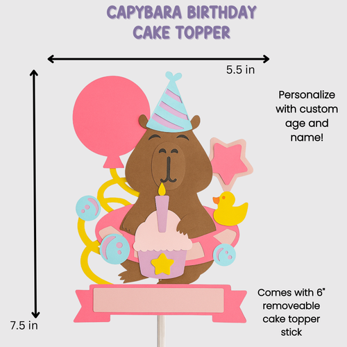 Capybara cake topper