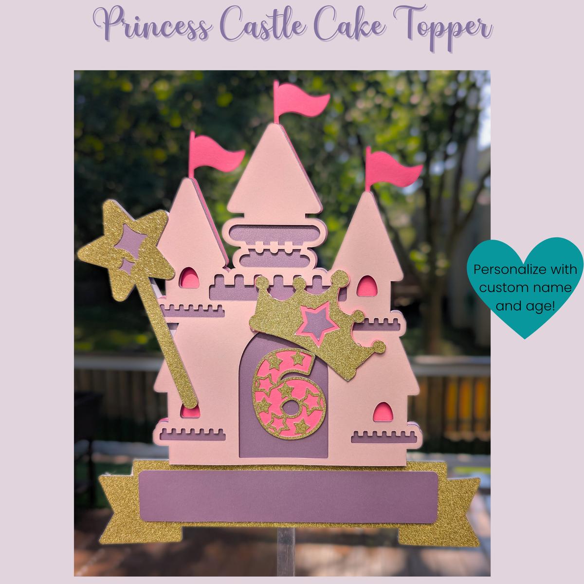 Princess castle cake topper