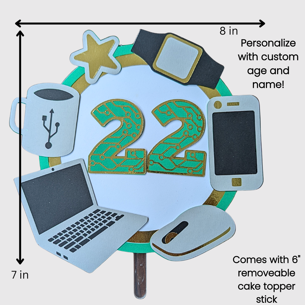 Computer science engineer cake topper