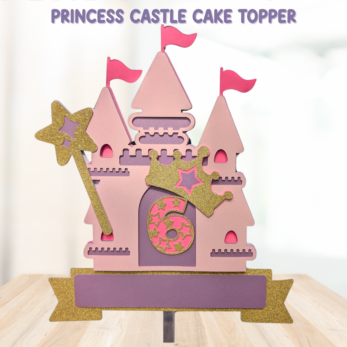 Princess castle cake topper